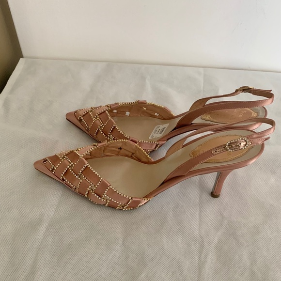 RENE CAOVILLA "Juliette" Satin Slingback Pumps - Picture 5 of 14